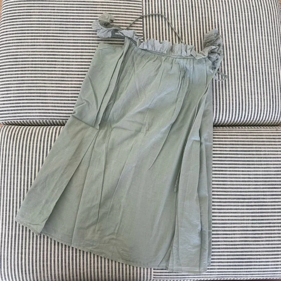 REFORMATION TUCKER EYELET TOP SAGE MEDIUM FOREST FAIRY SHIFT DRESS SUPER MINI - Picture 3 of 5